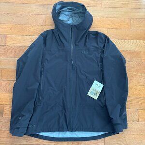 Rab Firewall Light Jacket Women's XL Packable Waterproof Highly Windproof Black‎
